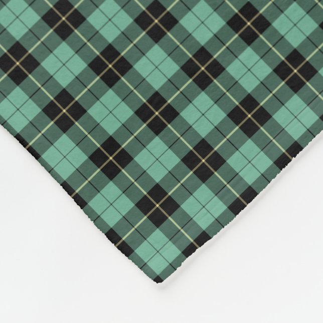 Wallace Clan Light Green Ancient Hunting Tartan Fleece Blanket (Corner)