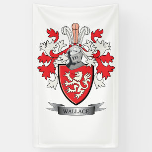 Wallace Family Crest Coat of Arms Banner