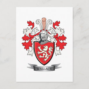 Wallace Family Crest Coat of Arms Postcard