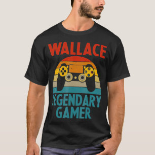WALLACE Gift Name Personalised Funny Gaming Geek B T-Shirt