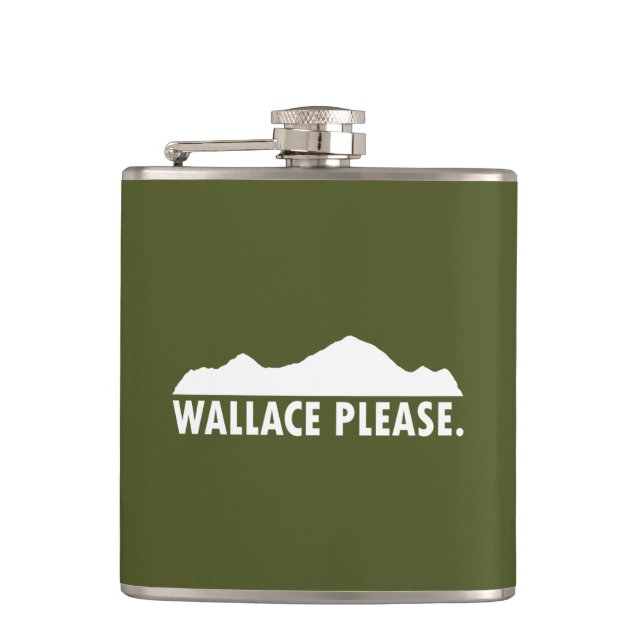 Wallace Idaho Please Hip Flask (Front)