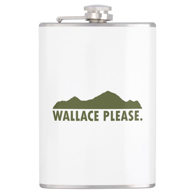 Wallace Idaho Please Hip Flask (Front)