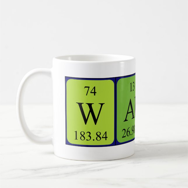 Wallace periodic table name mug (Left)