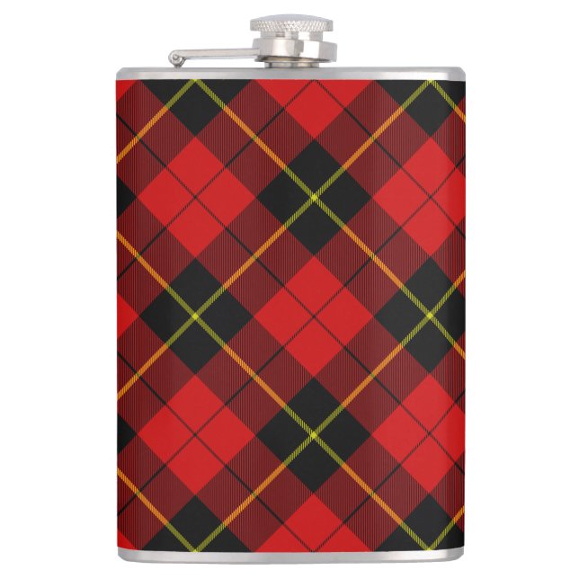 Wallace Red Tartan Hip Flask (Front)