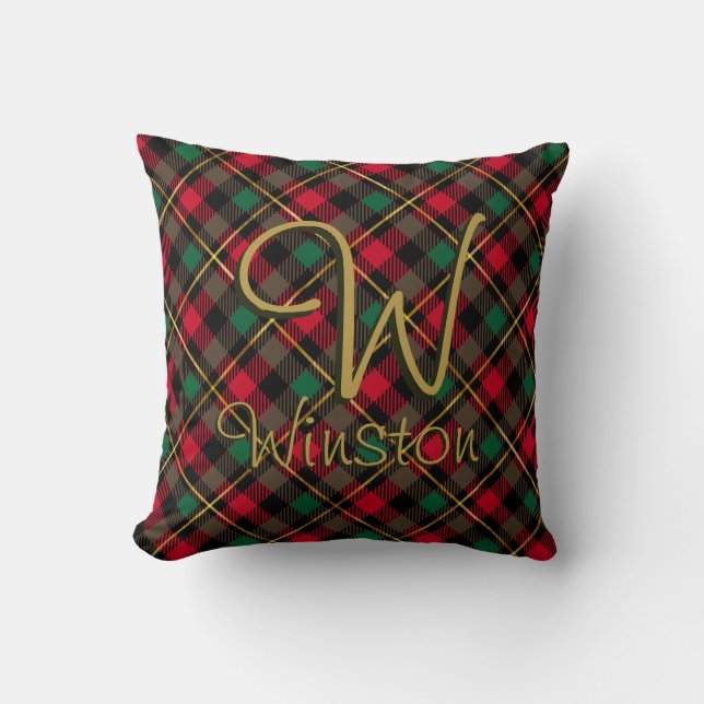 Wallace Red Throw Pillow (Front)