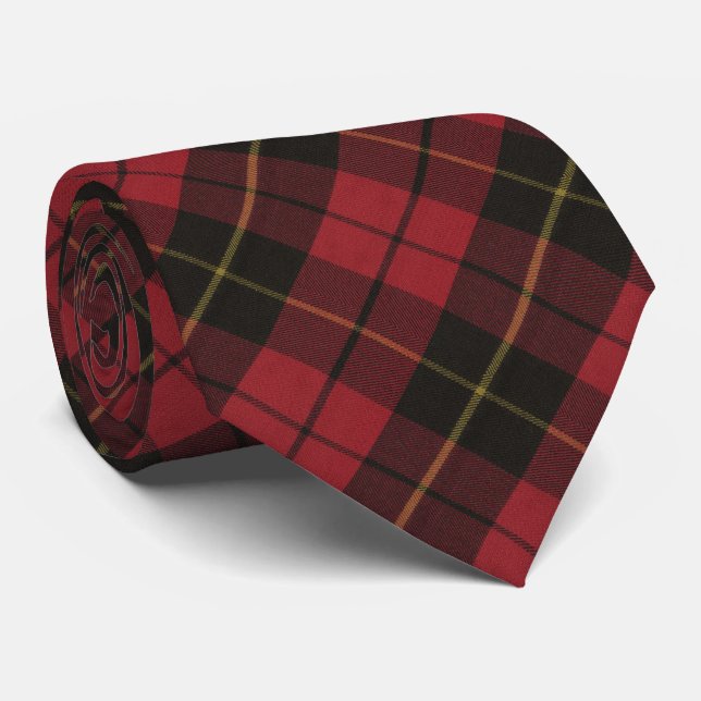Wallace Red Weathered Scottish Tartan Tie (Rolled)