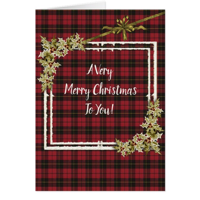 Wallace Red Weathered Tartan Christmas (Front)