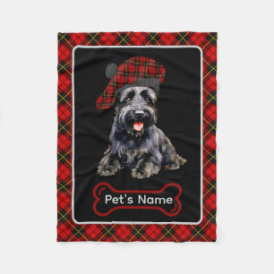 Wallace Scottie Dog Tartan Personalized Fleece Blanket