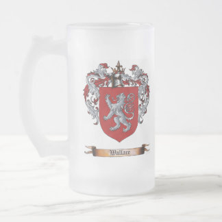 Wallace Shield of Arms Frosted Glass Beer Mug