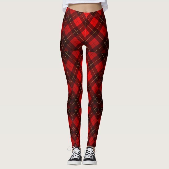 Wallace tartan background leggings (Front)