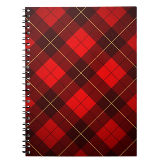 Wallace tartan background spiral notebook (Front)