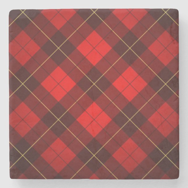 Wallace tartan background stone coaster (Front)