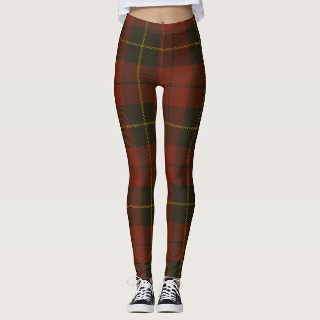 Wallace Tartan Clan Plaid Leggings (Front)