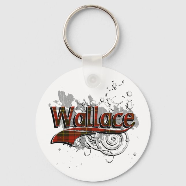Wallace Tartan Grunge Key Ring (Front)