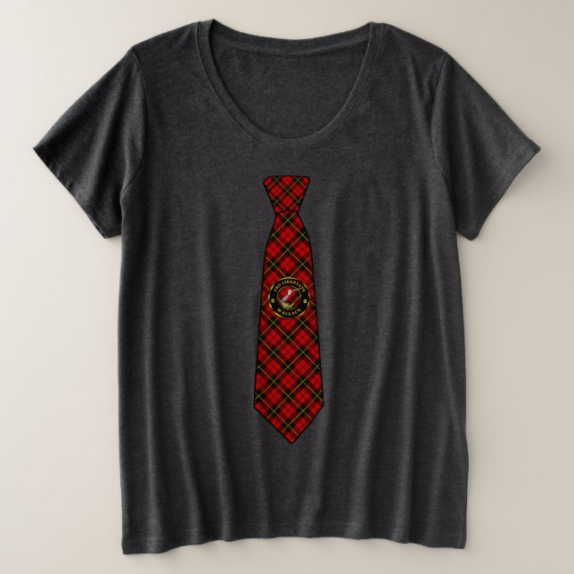 Wallace Tartan Necktie Women's Plus Size T-Shirt (Design Front)