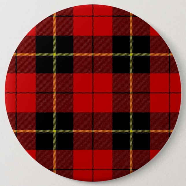 Wallace tartan red black plaid 6 cm round badge (Front)