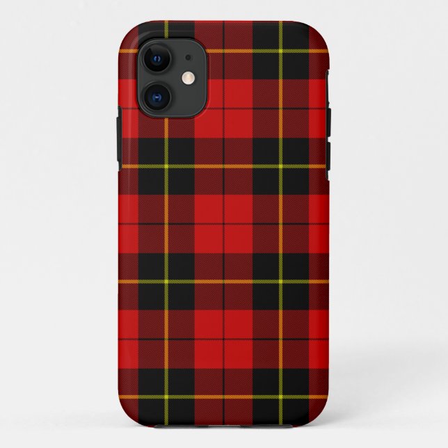 Wallace tartan red black plaid Case-Mate iPhone case (Back)
