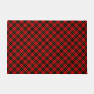 Wallace tartan red black plaid doormat