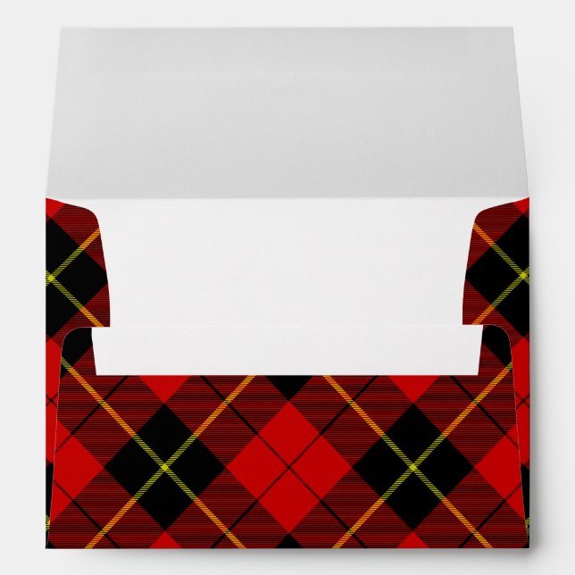 Wallace tartan red black plaid envelope (Back (Bottom))