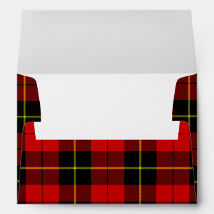 Wallace tartan red black plaid envelopes