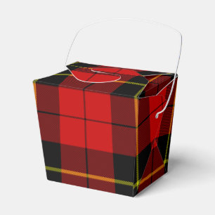 Wallace tartan red black plaid favour box