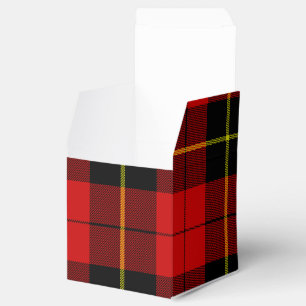 Wallace tartan red black plaid favour box