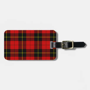 Wallace tartan red black plaid luggage tag