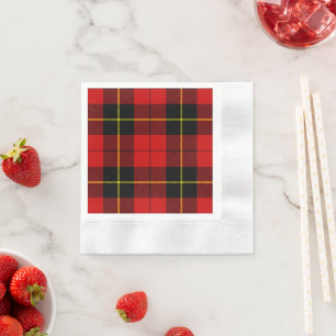 Wallace tartan red black plaid napkin