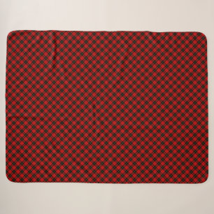 Wallace tartan red black plaid sherpa blanket