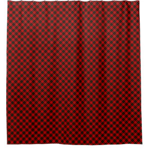 Wallace tartan red black plaid shower curtain