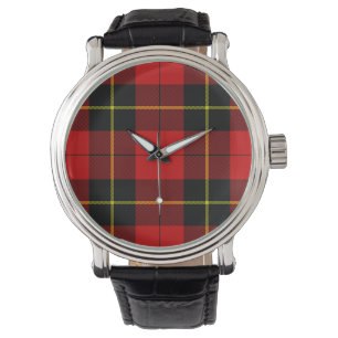 Wallace tartan red black plaid watch