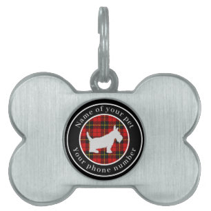 Wallace Tartan Scottie Dog Personalized Pet ID Tag