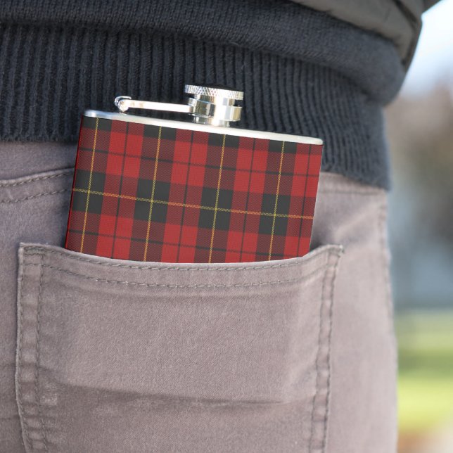 Wallace Tartan Scottish Clan Plaid Hip Flask (In Situ)