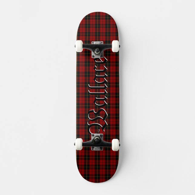 Wallace Tartan Scottish Clan Plaid Skateboard (Front)