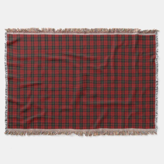 Wallace Tartan Scottish Clan Plaid Throw Blanket (Front)