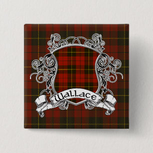 Wallace Tartan Shield 15 Cm Square Badge