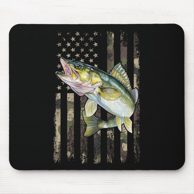 Walleye Camo American Flag  Mouse Pad (Front)