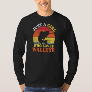 Walleye Fish Vintage Just A Girl Who Loves Walleye T-Shirt