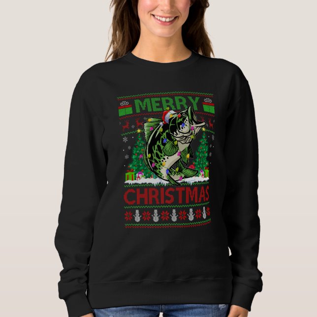 Walleye Fish  Xmas Tree Ugly Santa Walleye Christm Sweatshirt (Front)
