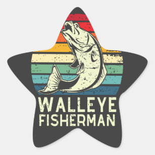 walleye fisherman cool walleye fishing design star sticker