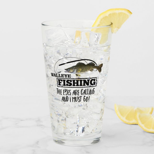 Walleye Fishing Angler Fish Sports Outdoors Men Glass (Back Ice)