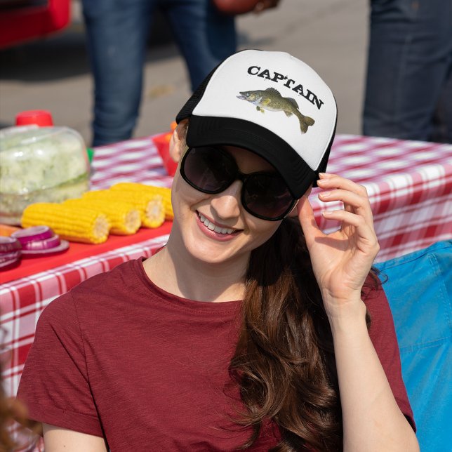 Walleye Fishing Boat Charter Captain Trucker Hat (Creator Uploaded)