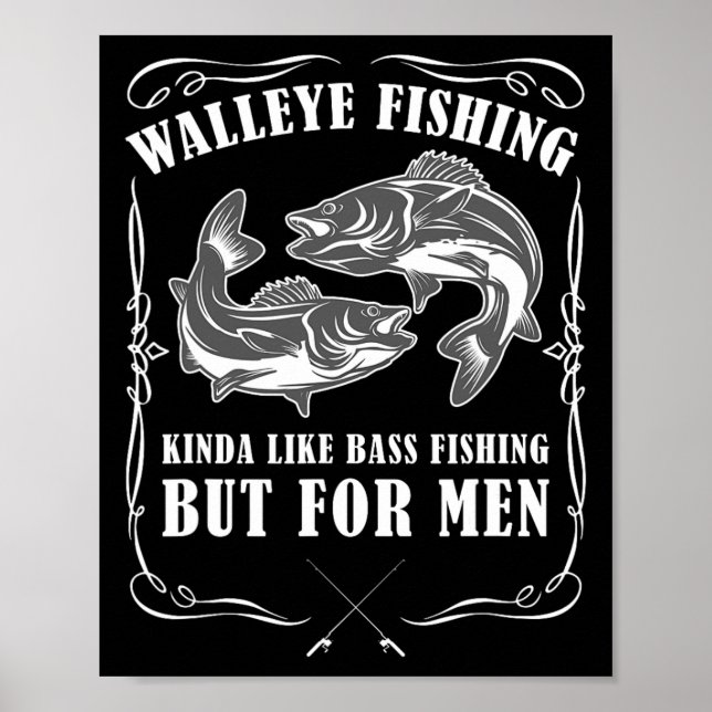 Walleye Fishing For Men Funny Fishing  Poster (Front)