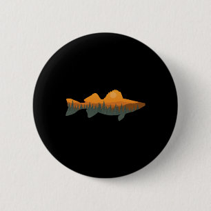 Walleye Fishing Forest Nature Wildlife Fisherman 6 Cm Round Badge