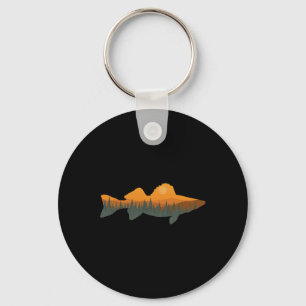 Walleye Fishing Forest Nature Wildlife Fisherman Key Ring