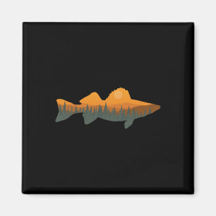 Walleye Fishing Forest Nature Wildlife Fisherman  Magnet