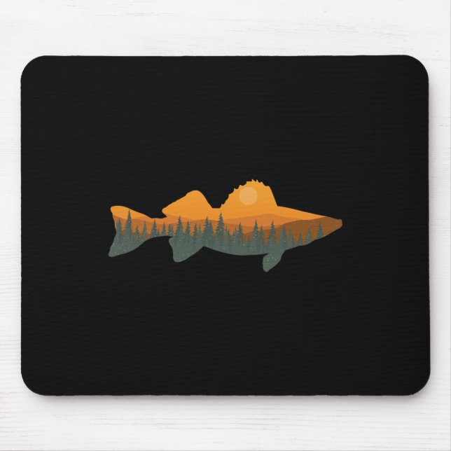 Walleye Fishing Forest Nature Wildlife Fisherman  Mouse Pad (Front)