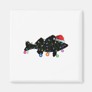 Walleye Fishing Funny Christmas Lights Fish Santa  Magnet