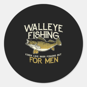 Walleye fishing kinda like bass fishing but for classic round sticker