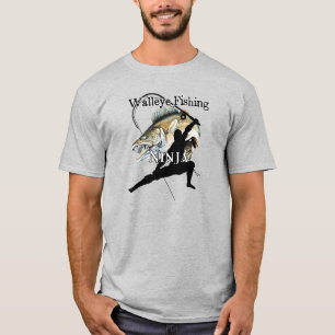 Walleye Fishing Ninja Light Fishing T-Shirt